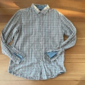 Faconnable 100% Cotton Men's Plaid Button-Down Shirt